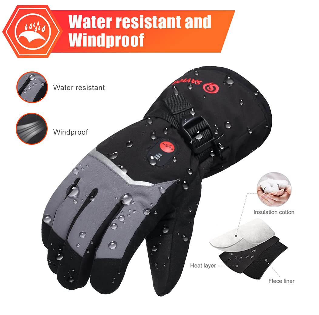 day wolf Guantes Calefactables para Hombre Mujer, Guantes Calefactables Moto Invierno Térmicos de Batería Recargable Calentador de Mano para Motociclismo Esquí Senderismo Pesca Caza Bicicleta