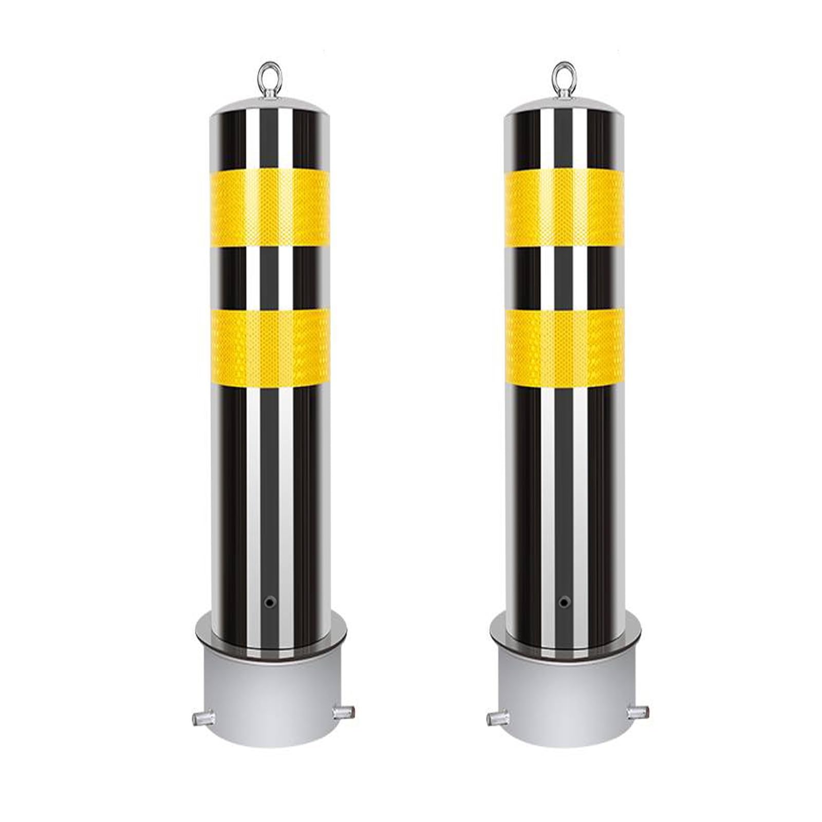SnamicE Stainless Steel Parking Bollard - Durable Safety Barrier Post for Driveways & Roads, Traffic Control Pole, Strong Stability, Silver,Silver-11.4cm/4.5in 15.9cm/6.3i,Silver (2pcs)-15.9cm/6.3in
