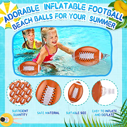 24 Pieces Inflatable Ball Soccer Ball Softball Volleyball Basketball Football 16 Inch Beach Balls Party Favors Summer Swimming Pool Beach Game Toys For Kid Girl Boy Sport Outdoor Activity (Football) #TOP3