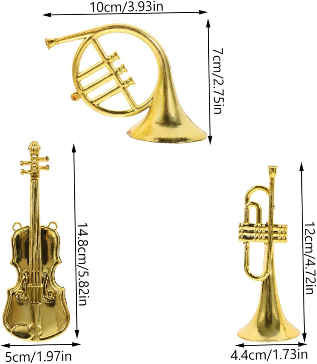 Mini Ument Decoration, Plastikowy Ument Muzyczny, 12szt Musical Ument Dekoracje Horn Mini Musical Uments Xmas Uments Decor Mini House Akcesoria