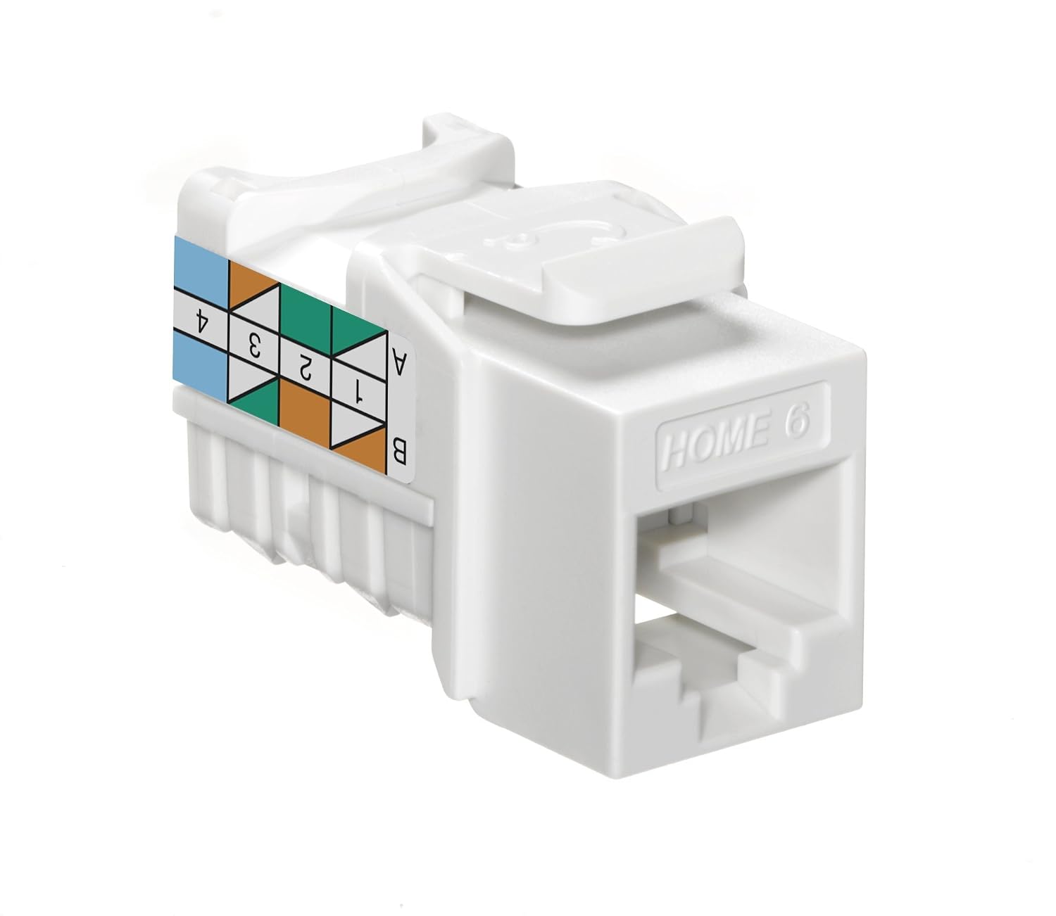 Leviton Home 6 Snap-In Connector, T568A/B Wiring, 61HOM-RW6, White