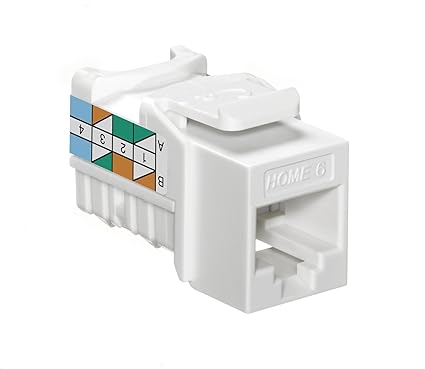 Leviton 61HOM-RW6 Home 6 Snap-In Connector, T568A/B Wiring, White