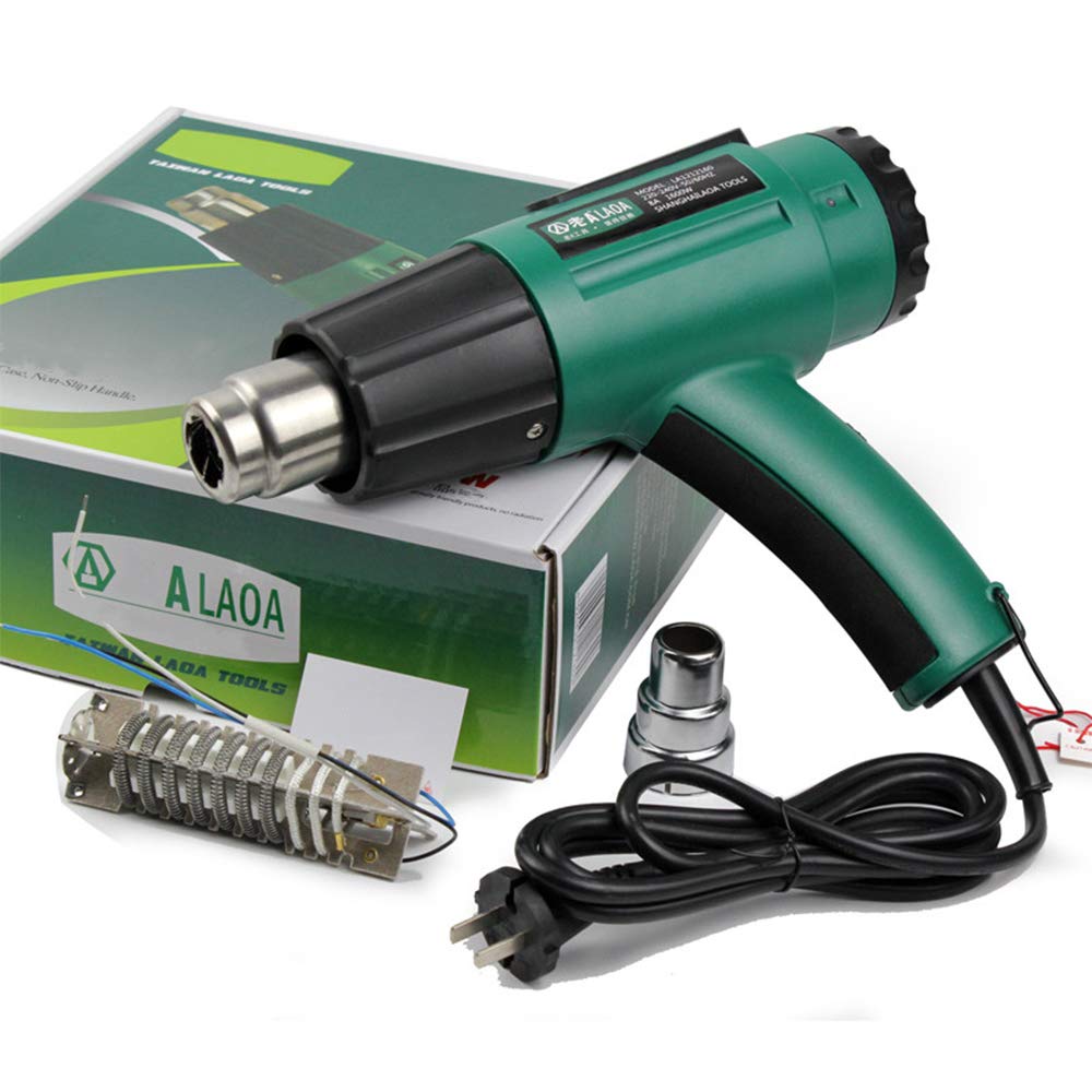 1600W Pistolet à Air Chaud 300-500 ℃ Promesse de Régulation de la Température 2 Vitesse du Vent Pistolet Thermique Rétractable