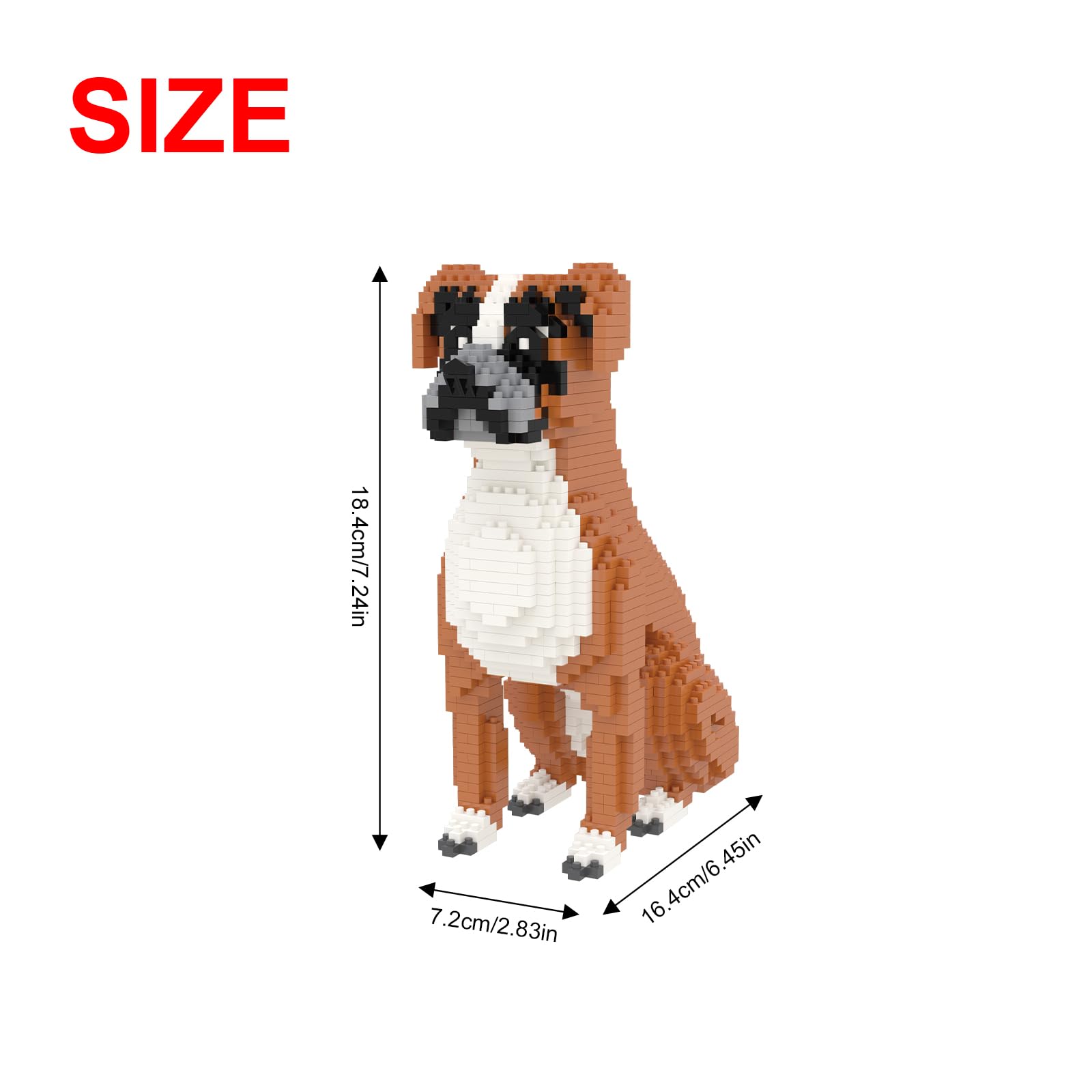 Larcele 1061 Pezzi Cane Micro Costruzioni Bozzello Animale Mini Mattoni Giocattolo KLJM-02 (Boxer)