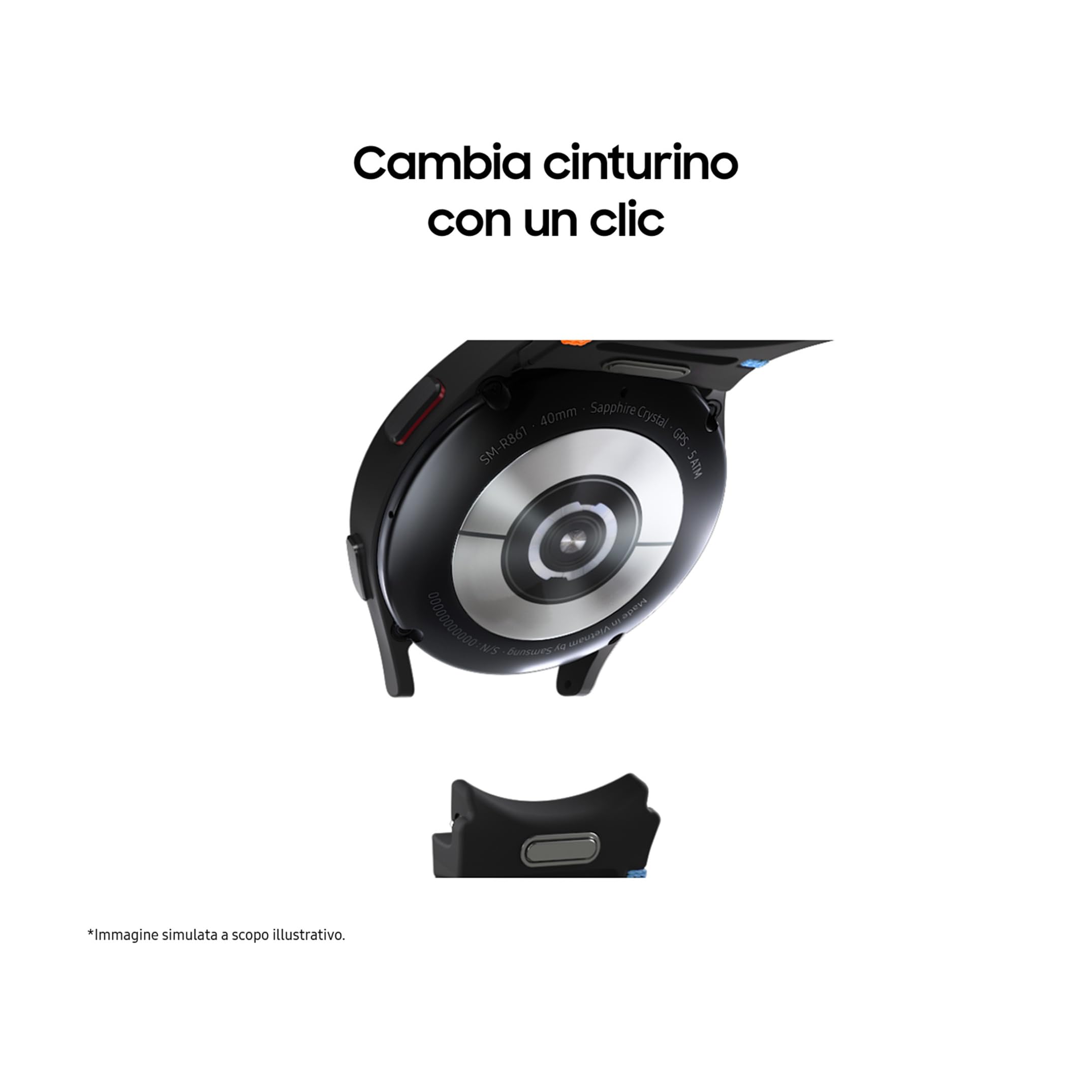 Samsung Galaxy Watch FE 40mm, Smartwatch Analisi del Sonno, Monitoraggio Benessere, Batteria a lunga durata, Bluetooth, Ghiera Touch in Alluminio, Black [Versione italiana]