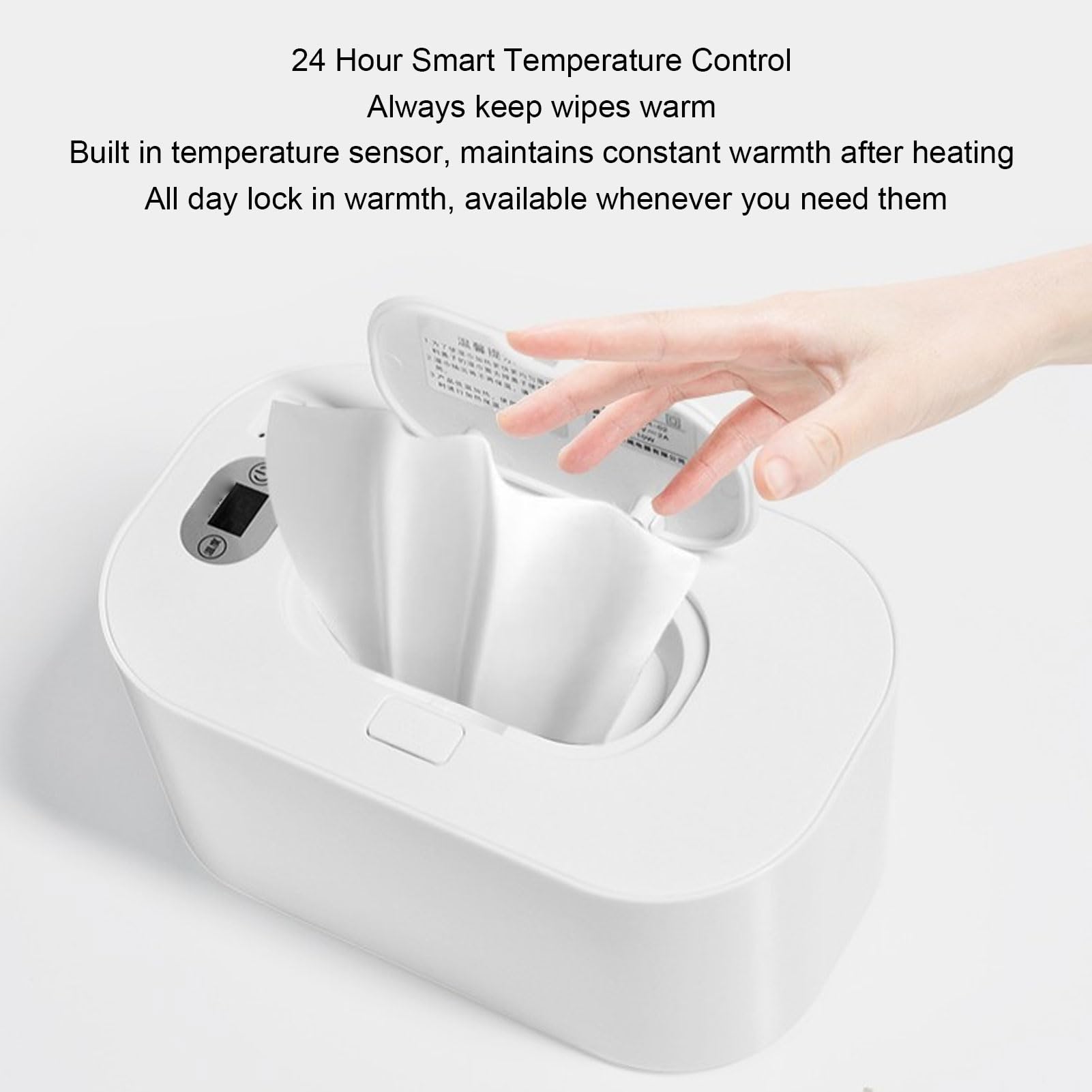 Wischwärmer, USB-Betrieben, tragbar, Schnell und Gleichmäßig Erhitzend, Feuchttücher-Heizung für Zuhause, Auto, Outdoor, Babypflege, ABS-Material, 200 x 120 x 98 mm (Anpassung der Weißtemperatur)
