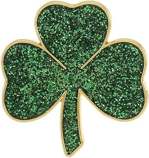 Four-leaf Clover Rhinestone Brooch Shiny Lucky Leaf Shamrock Pin Brooch for Women Shirt Collar Clothing Accessories Good Luck Jewelry St. Patrick Day Decorations