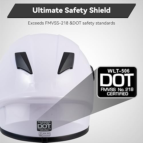 Miniatura 3 de Casco de motocicleta para niños, casco de cara completa para jóvenes, casco ligero aprobado por DOT para motocross, ATV, todoterreno, cascos para