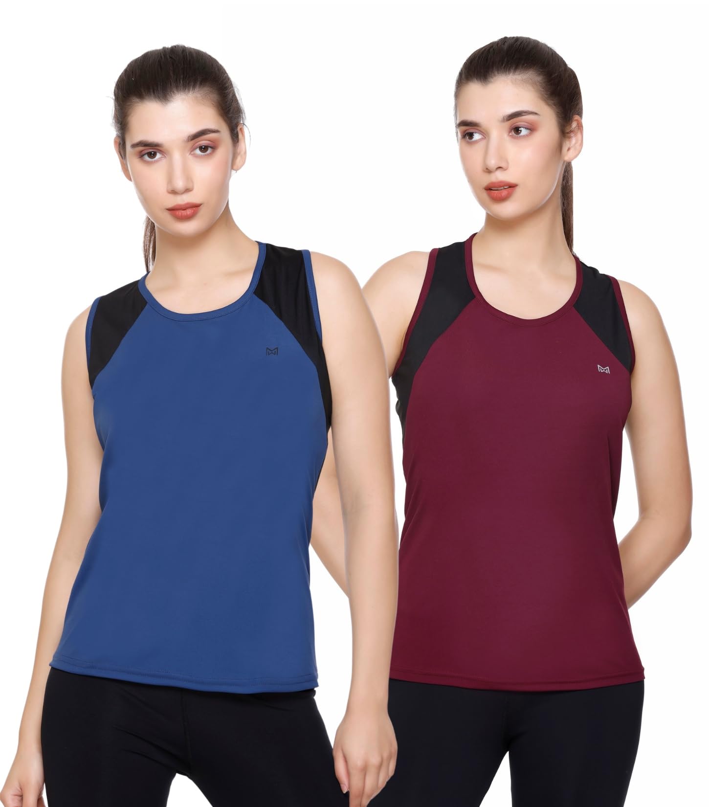 White MoonWomen Tank Top Polyester Dry Fit Western Top & Tshirts for Women, Quick Drying & Breathable Fabric, Gym Wear Tees & Workout Top