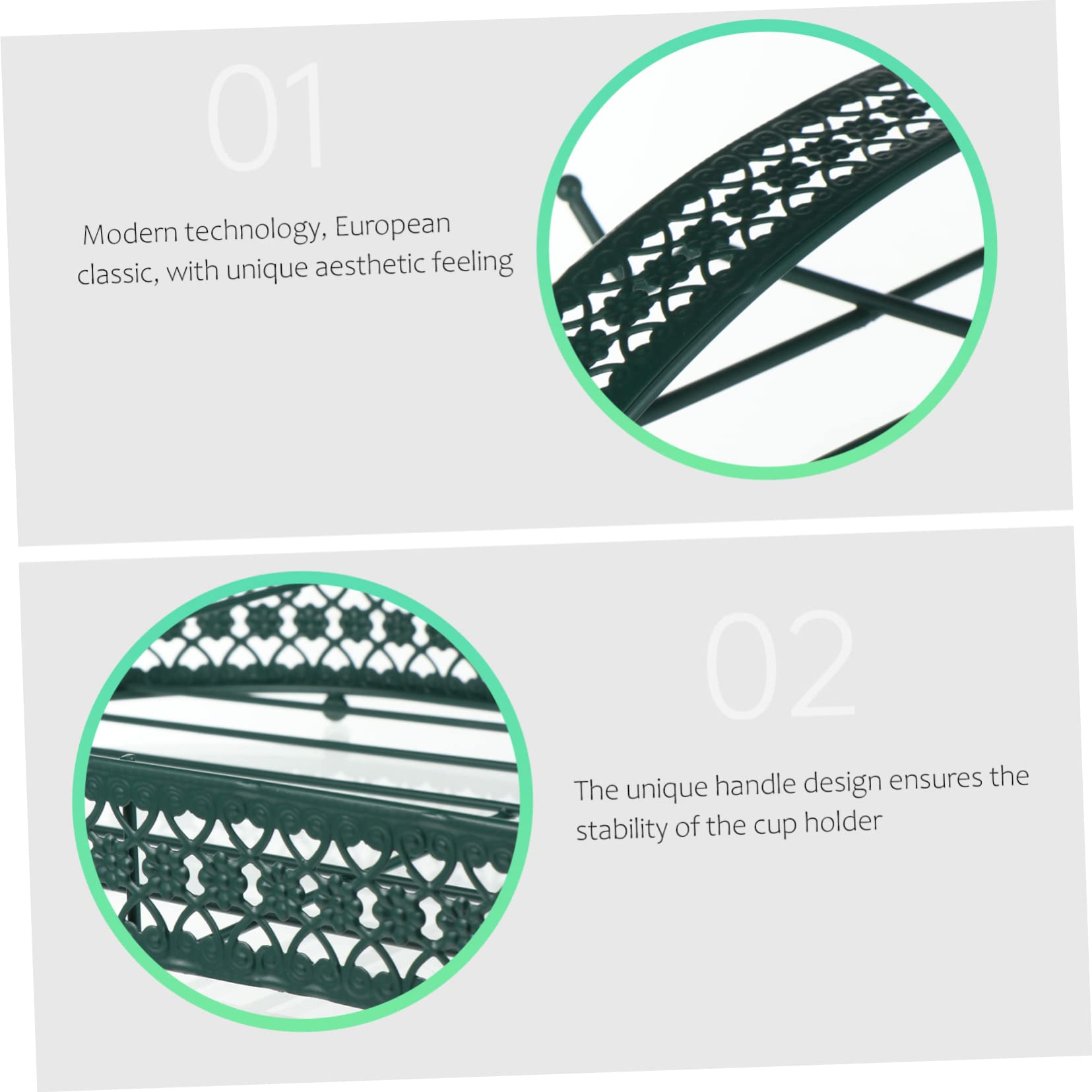 SOLUSTRE Kaffeetassenhalter aus Eisen Europäischer mit 6 Haken für Küche