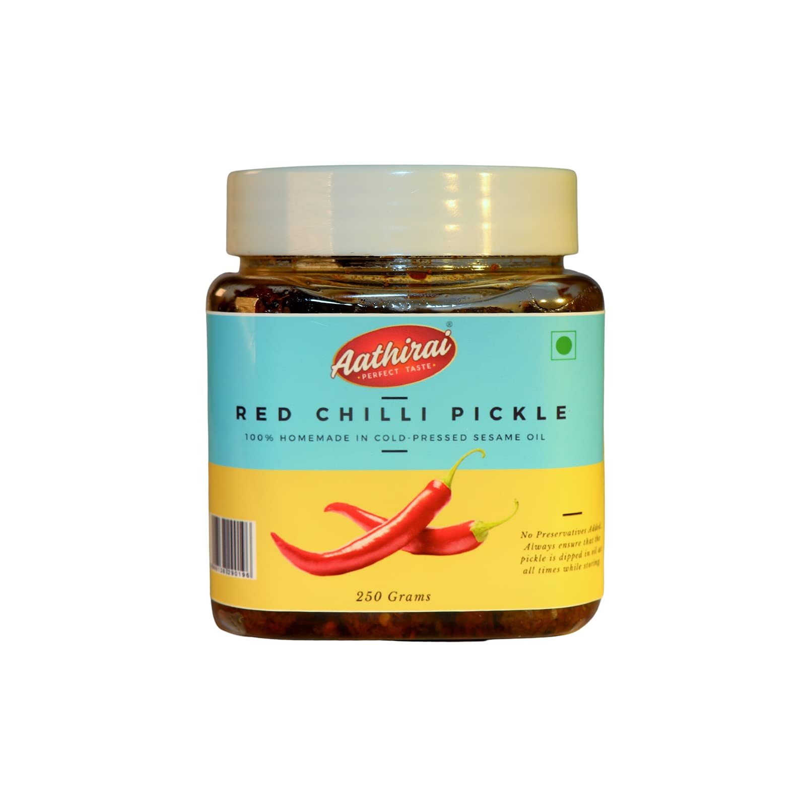 Aathirai Red Chilli Pickle - 250 GM | No Artificial Preservatives | 100% Natural & Organic Homemade Pickle Made With Cold-Pressed Oil | Hot & Spicy Pickle (B09B8DJDQ8) Amazon Price History, Amazon Price Tracker