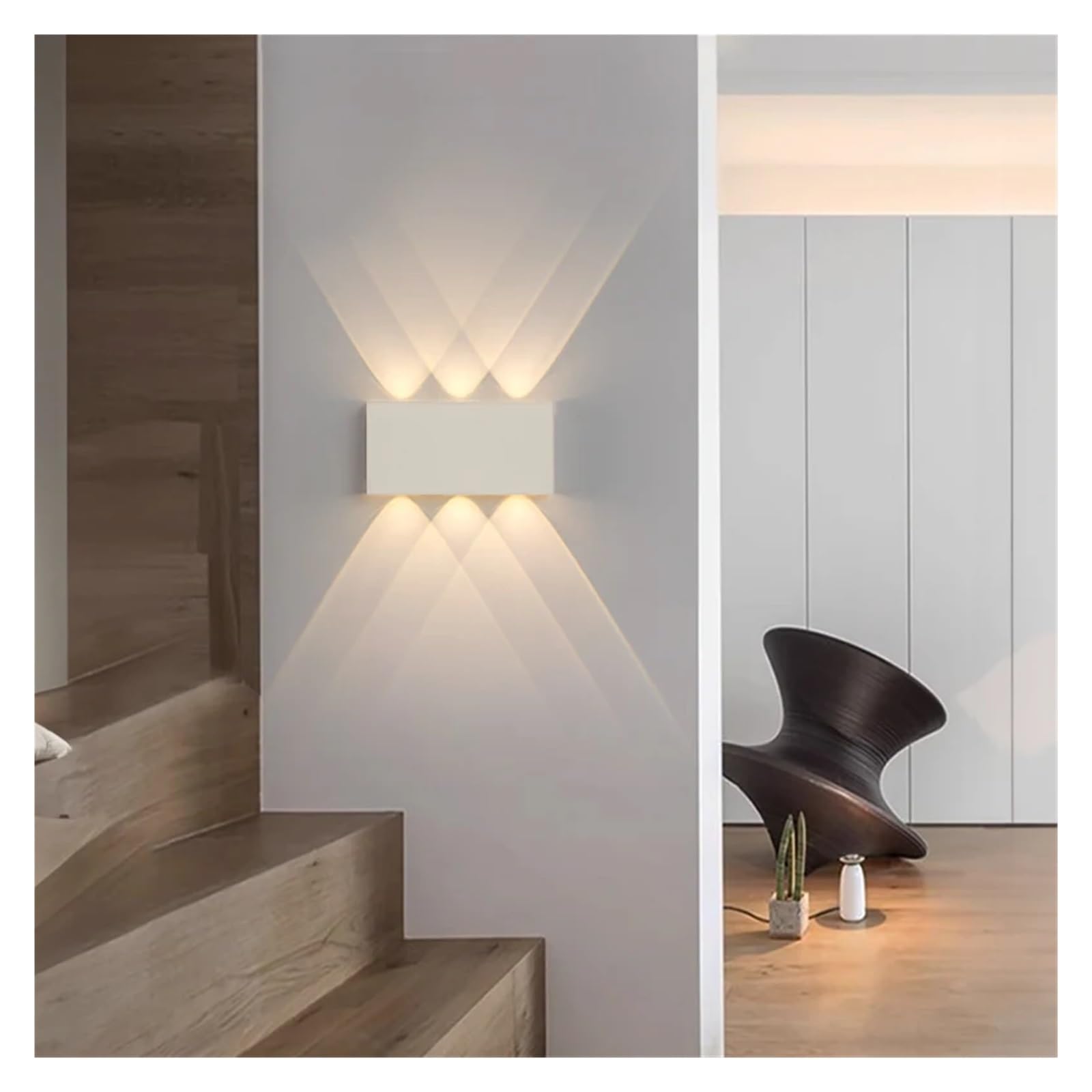 Minimalistyczna lampa ścienna LED z funkcją ładowania, 4000 mAh, dotykowa, trójkolorowa, bezprzewodowa, do dekoracji wnętrz, lampka nocna, korytarz, sypialnia(WA806B-White)