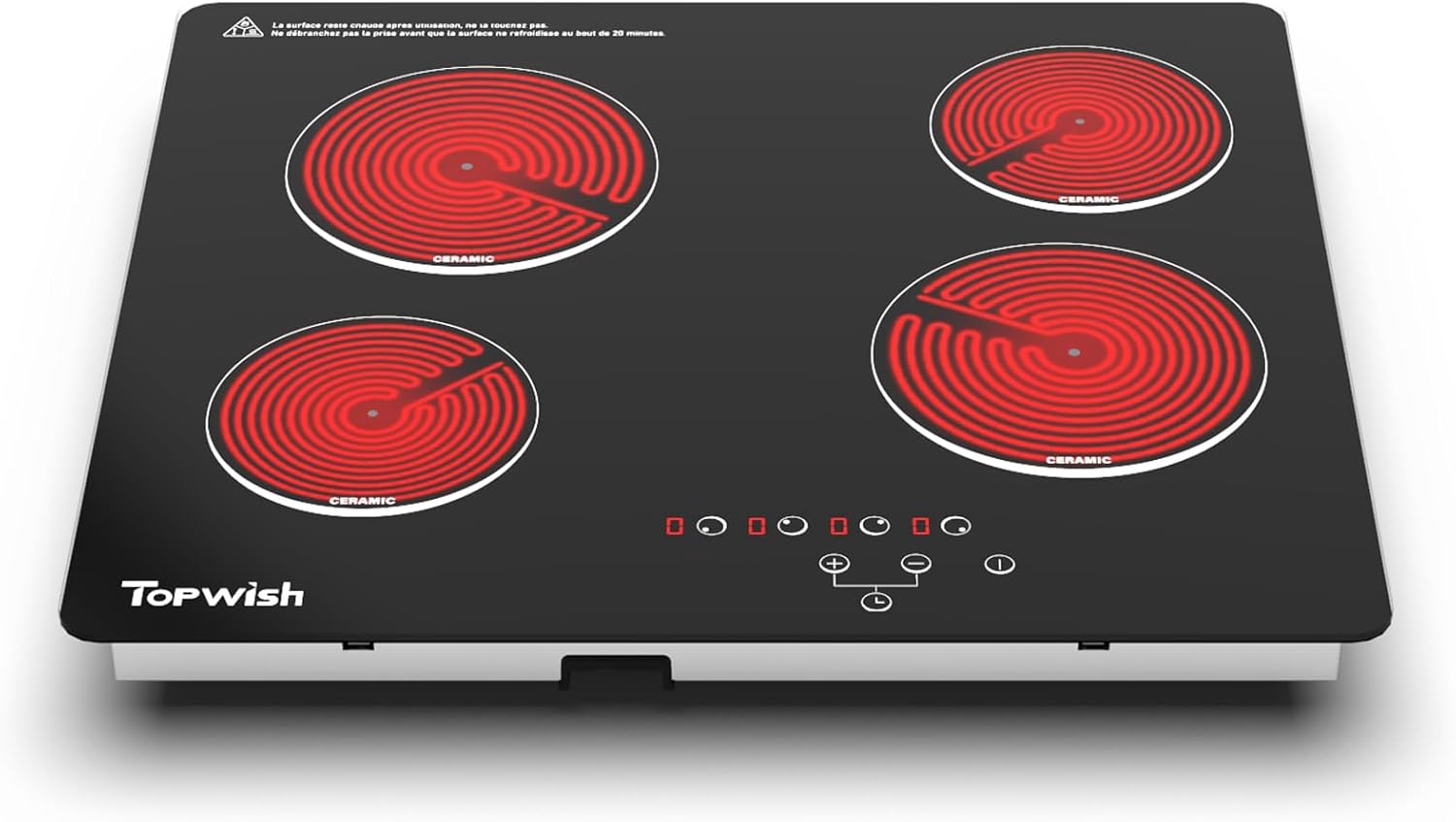 TOPWISH 24-Inch 4 Burner Electric Cooktop with Child Lock & Safety Features TOPWISH 24-Inch 4 Burner Electric Cooktop with Child Lock & Safety Features