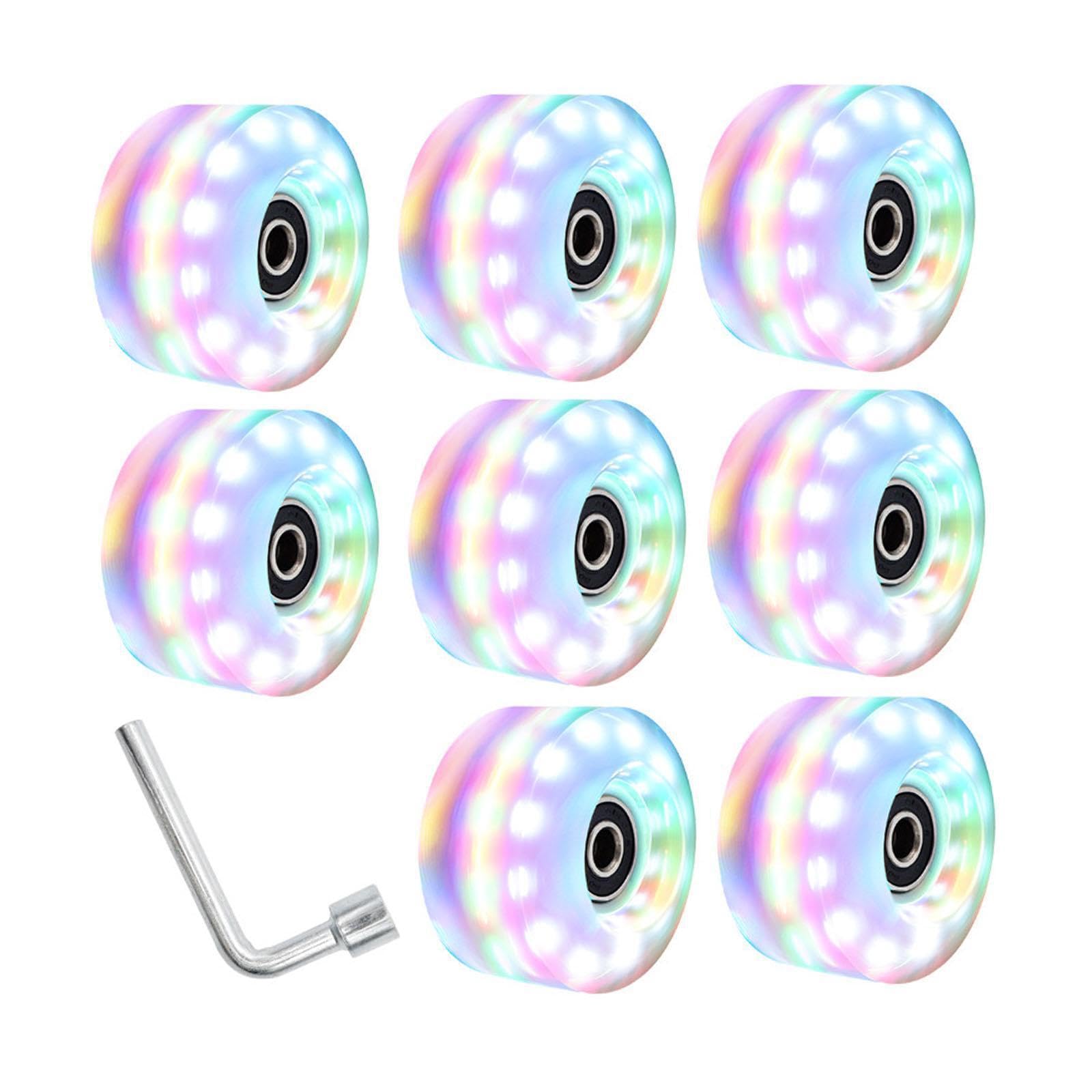 Ruote per pattini a rotelle resistenti all'usura, progettate per un rotolamento fluido, divertimento luminoso e piacevole, pattinaggio per tutti, pattini a doppia,