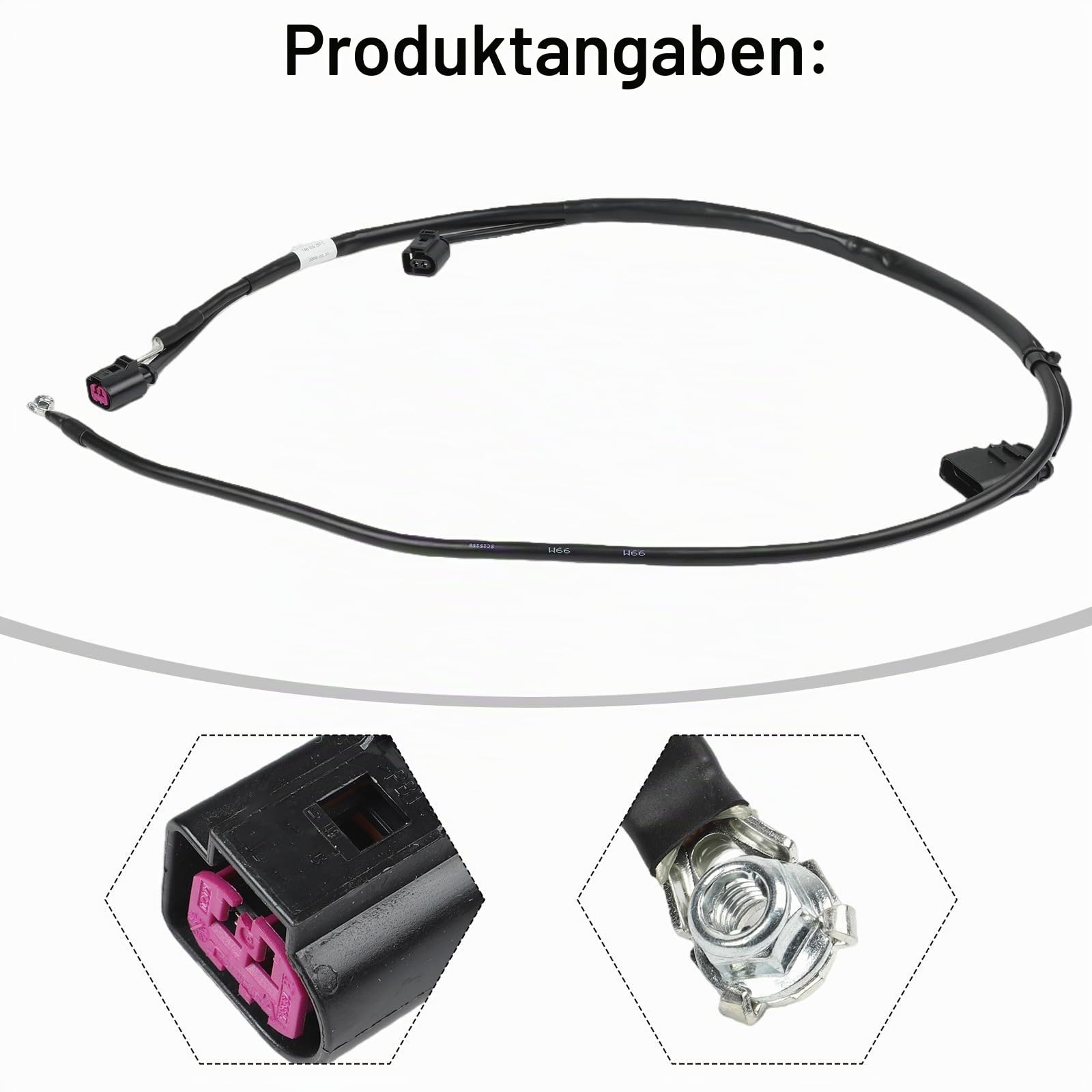 Ladesystem Lichtmaschine Kabelbaum ABS Schwarz Ersatzkabel Kompatibel mit Golf MK4 1998-2006 2001-2011 Seat 1999-2004 2001-2003 OEM 1J0971349GN 1J0971349HG