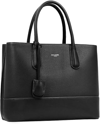 David Jones - Women's Large Handbag - Tote Bag Shopper Genuine Leather Style - Ladies Shoulder Crossbody Bag Multiple Compartments - Work Business School Top-Handle Satchel Briefcase | Large