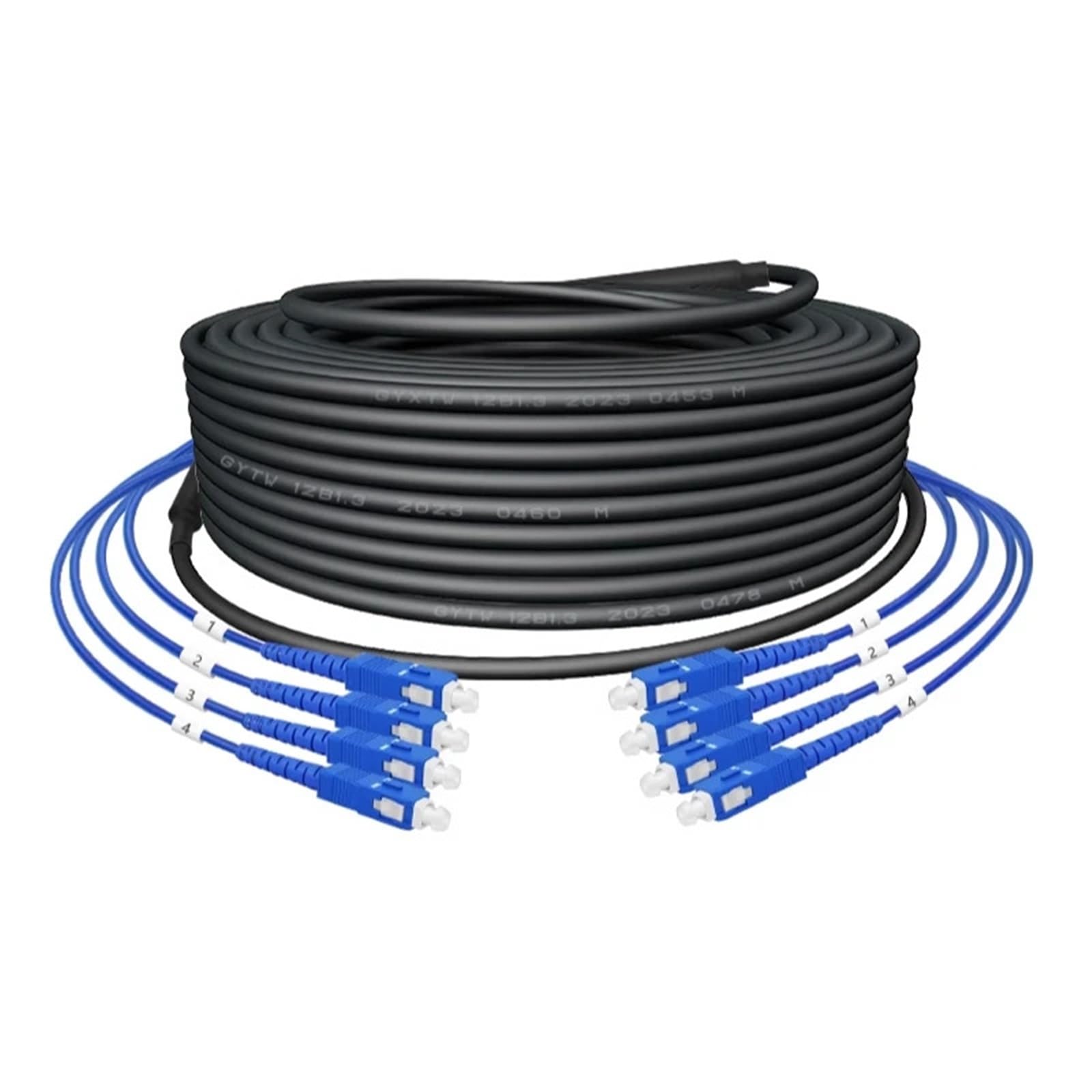 Câble à Fibre Optique pré-terminé blindé extérieur monomode 2-12 noyaux 350 m(2-Core 2LC-2LC)