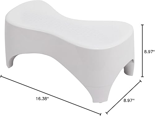 Miniatura 8 de TUSHY Nuevo taburete otomano Go - Blanco de 7 pulgadas de alto Escalón antideslizante para baño Taburete para sentadillas y excrementos