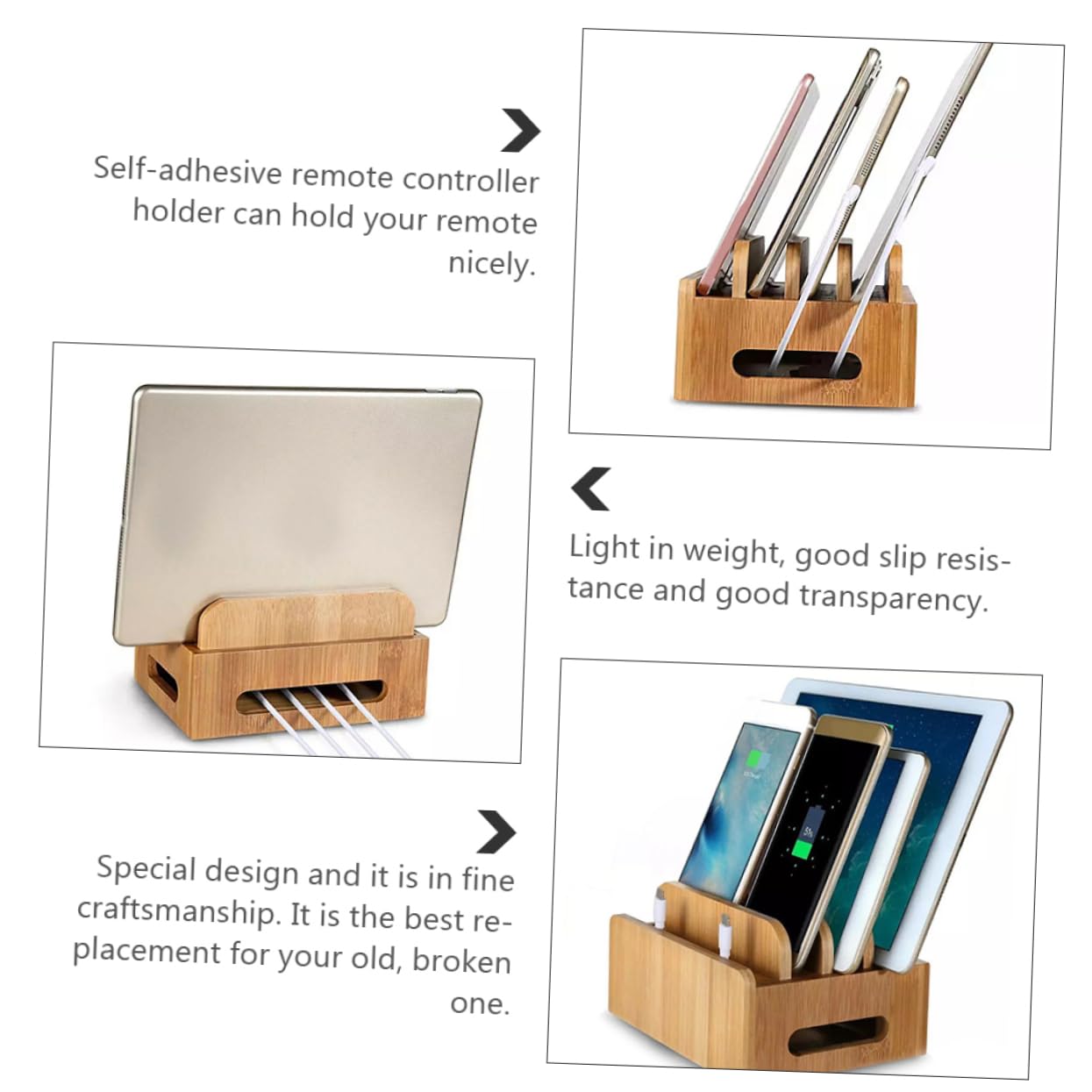 UPKOCH Stazione Di Ricarica in Legno Per Dispositivi Elettronici Organizer Usb Multi Dispositivo Con Supporto Per e Tablet Design Per Scrivania Ordinata e Pulita