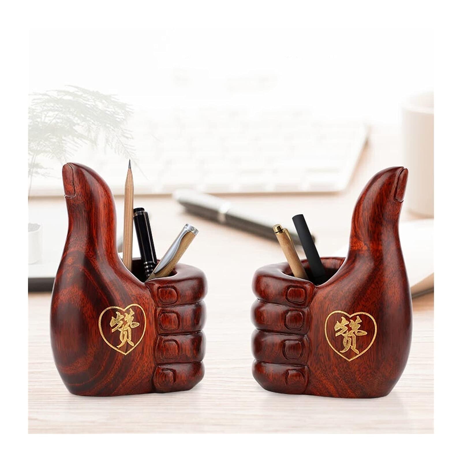 Porte-Stylo Support de Stylo Papeterie Bois de Rangement boîte de Rangement rétro Titulaire de Bureau de Style Chinois de Style Chinois Pot à pinceaux(C)