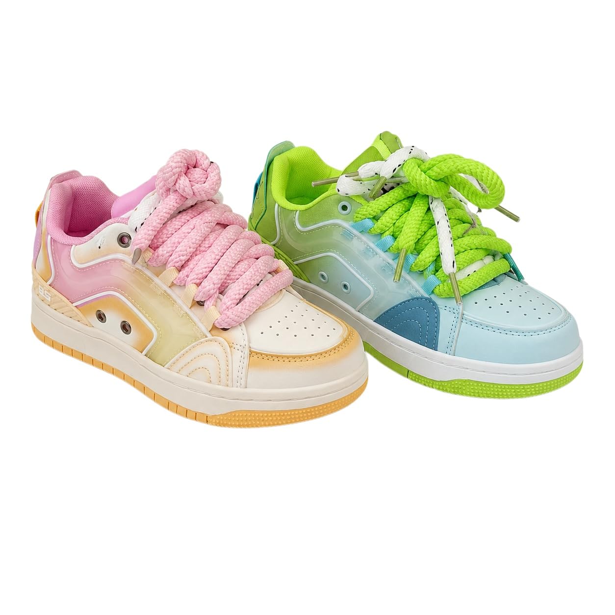 Zapatillas de mujer Plataforma Colorido Casual Zapatos Chunky | Zapatillas gruesas transpirables de malla de poliuretano con tacón de 4,5 cm. Zapatos cómodos perfectos para mujer para el