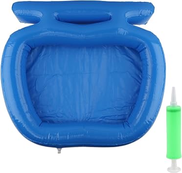 Inflatable Pool Foot Bath Basin, Inflatable Spa with Hand Pump, Portable PVC Foot Soaking Bath Basin Wash Tray with Double Hooks & Handle for Pool Entry Ladder Clean Feet