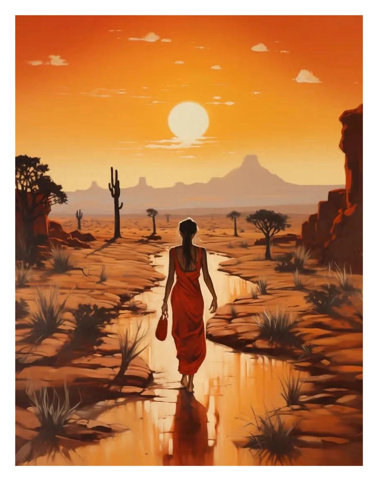 Peinture sur toile femmes africaines : affiche d'art raffinée
