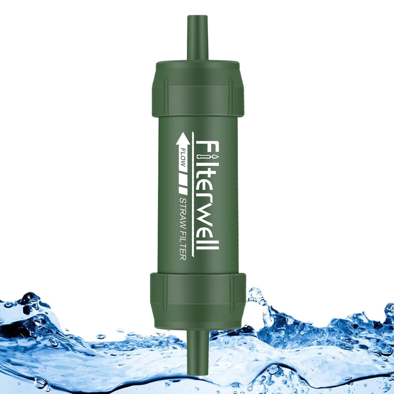 XiaoXIN Filtro per l'acqua Paglia Depuratore d'acqua portatile per esterni Attrezzatura di sopravvivenza per campeggio Escursionismo Zaino in spalla Preparazione alle emergenze