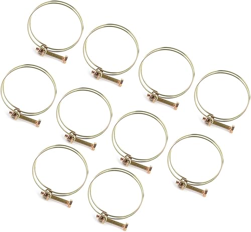 Miniatura 7 de Acouto Double Wire Hose Clamp Double Wire Water Hose Tube Clamp Pipe Plumbing Pipe Tube 304 Stainless Steel (57mm (52-57))