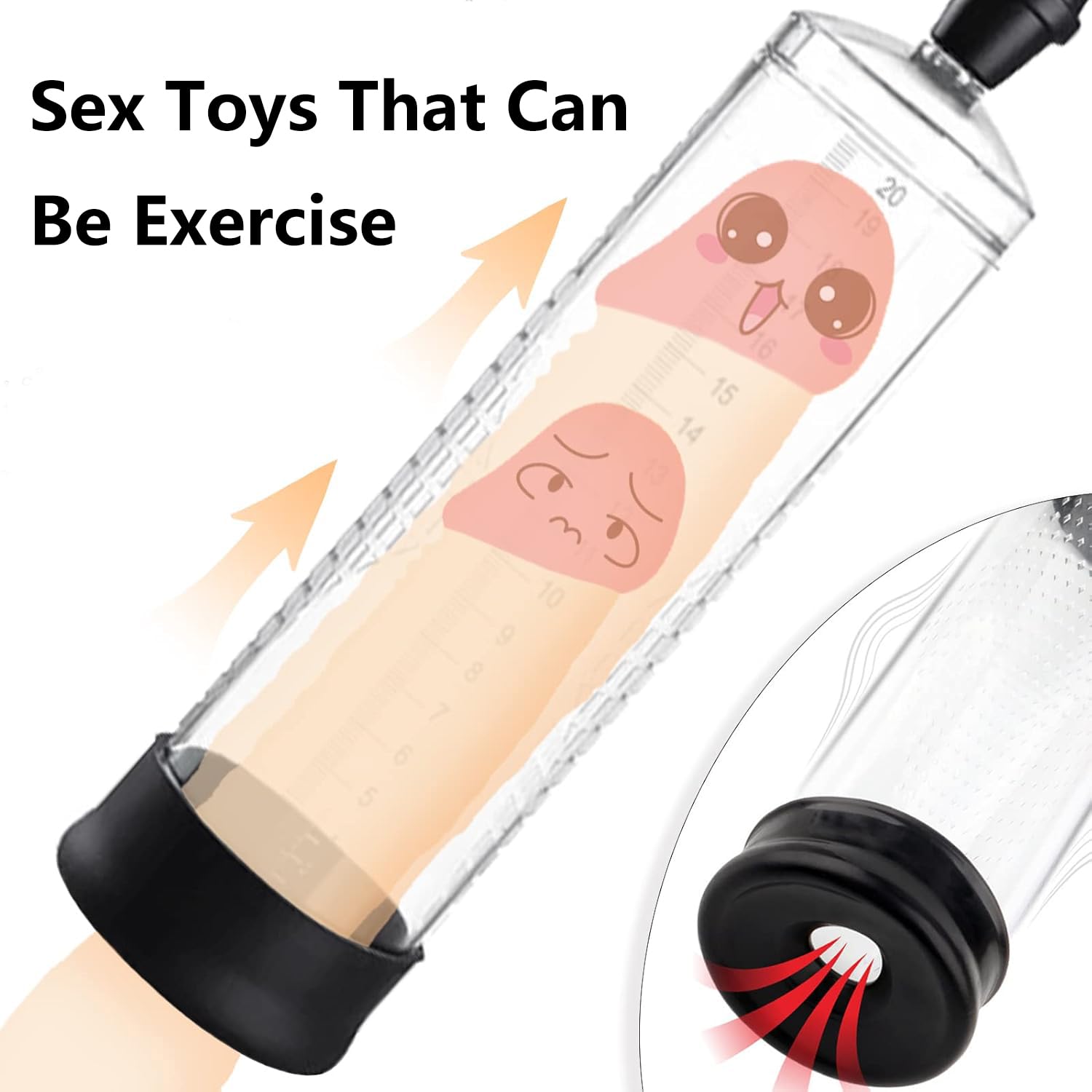 Pompes à Pénis Manuelles Jouets Sexuels Masturbateur de Poche Pompe à Vide pour Pénis Agrandissement du Pénis Entraînement à L'Érection Extension de Pénis pour Hommes avec 3 Manchons en Silicone