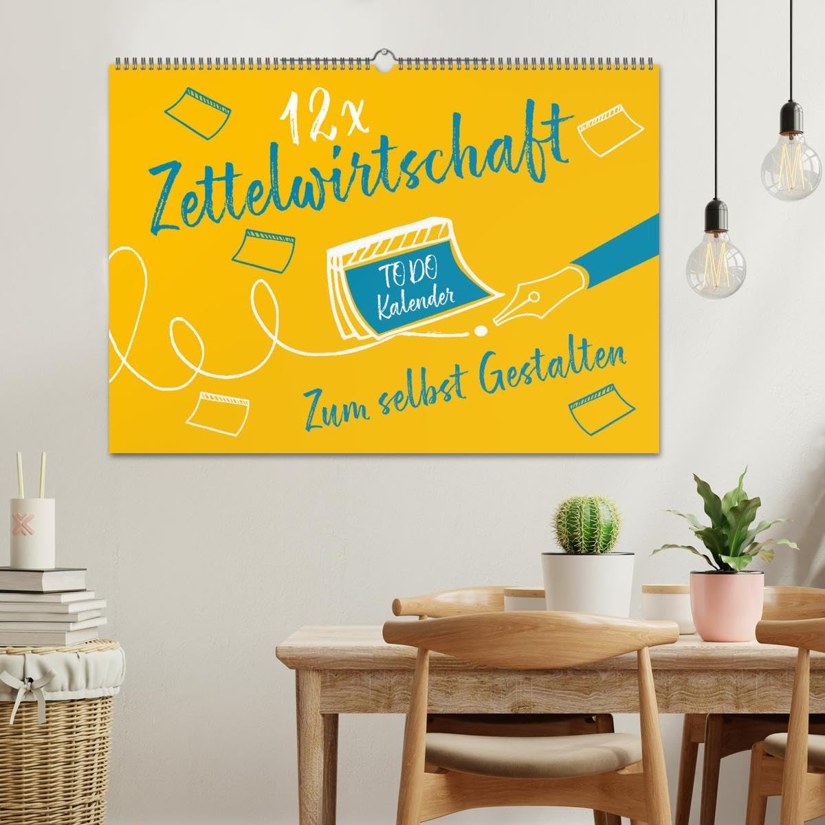 CALVENDO - 12 x Zettelwirtschaft - Bastelkalender (Wandkalender 2027 DIN A2 quer), Monatskalender: Ein Kalender für Ihre Post-Its - eine aufgeräumte "Zettelwirtschaft" für jeden Monat