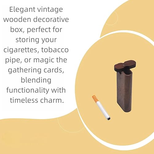 Miniatura 5 de Sjhua 2 cajas decorativas de madera retro, contenedores de joyería de nogal, adecuados para almacenamiento de tabaco de joyería