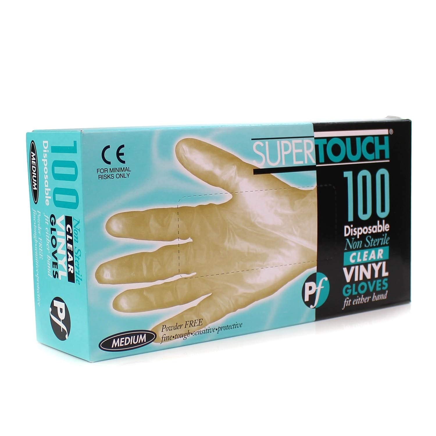 SuperTouch Vinyl Powder-Free Gloves Medium (Box of 100)