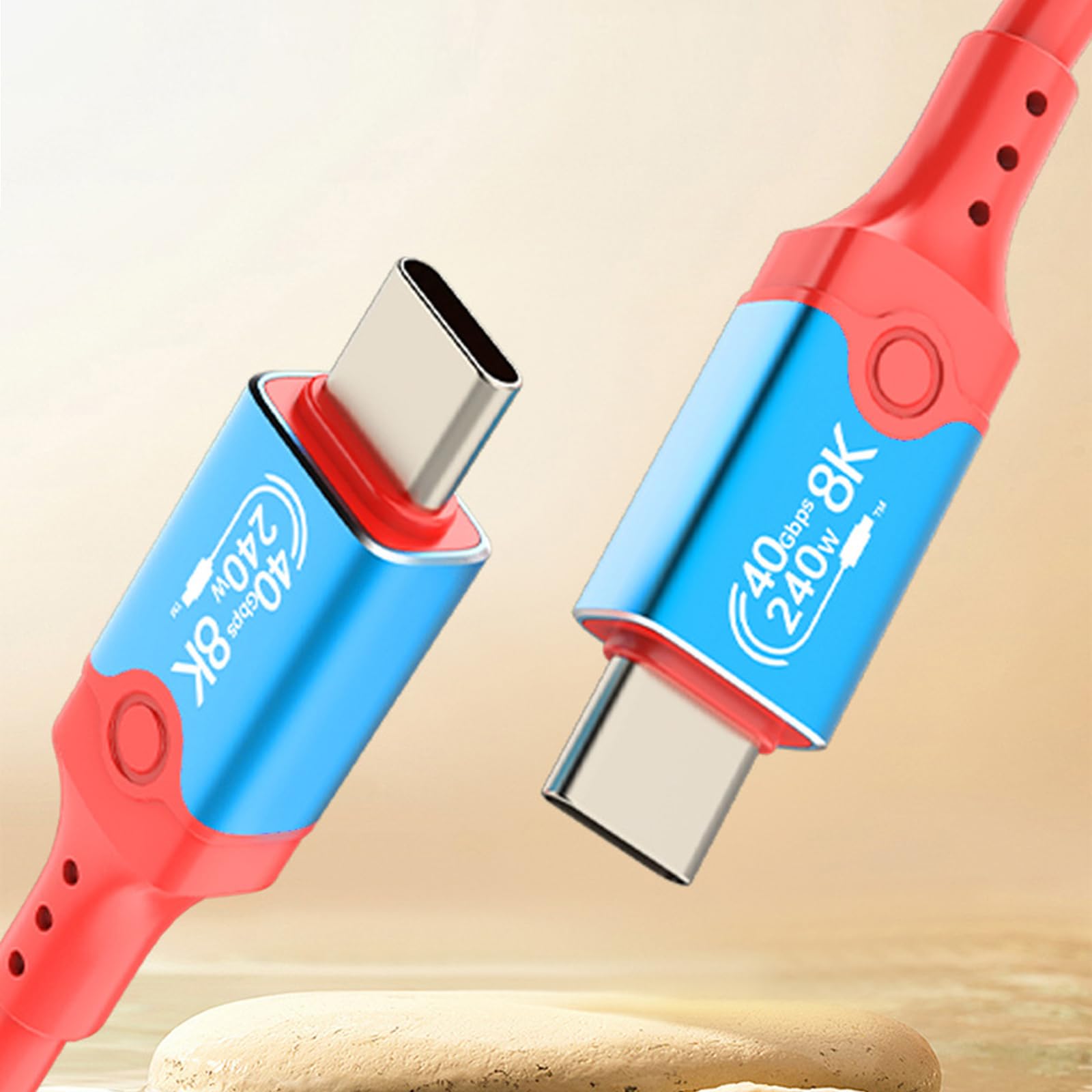 Cable USB C de carga rápida de 240 W, 40 Gbps, transferencia de datos de alta velocidad, soporta 8K a 60 Hz, cable de datos para teléfono