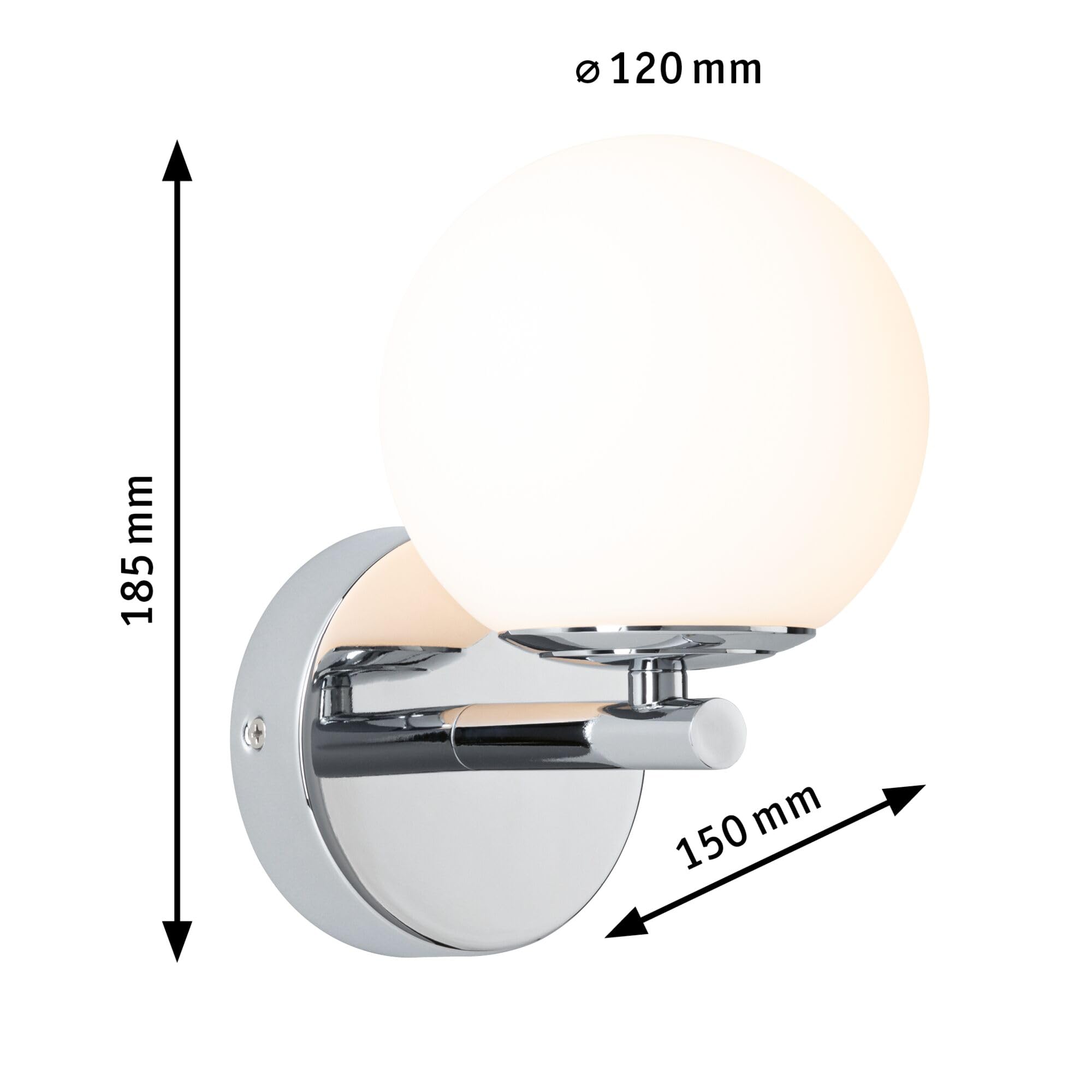 Paulmann 71074 Aplique LED Selection Bathroom Gove IP44 3000K 400lm 230V 5W, negro mate, satinado luminaria de baño