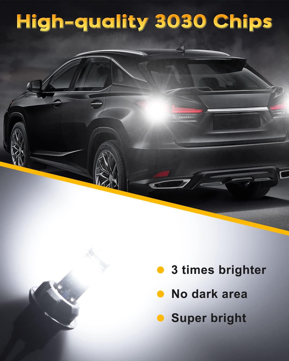 Qoope 10-Pack 194 LED Bulb White Super Bright Canbus Error Free T10 2825 168 W5W LED Bulbs for Dome Map Door Courtesy License Plate Lights Side Marker Lights, 3030 12SMD