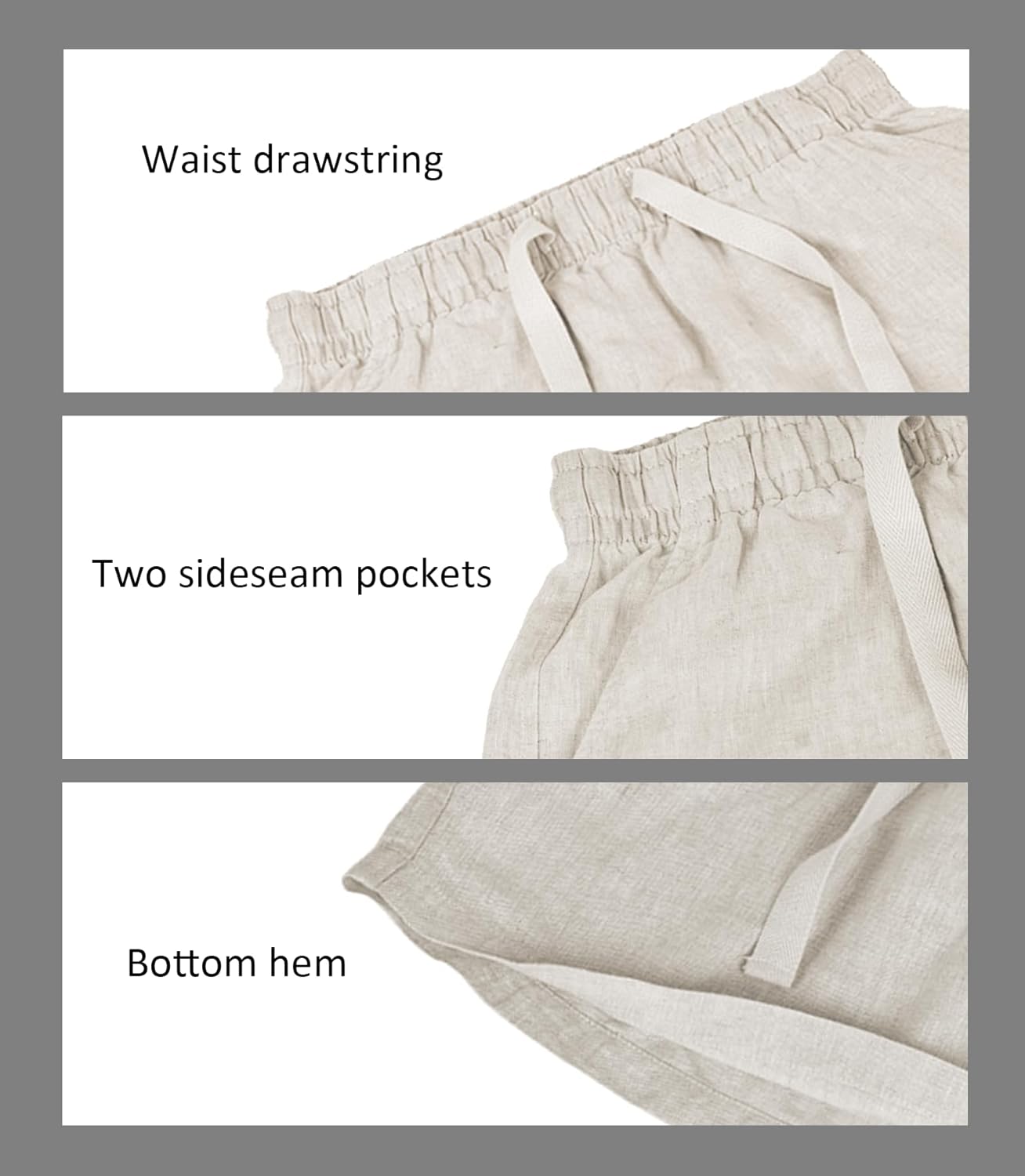 Women 100% Linen Skirt Micro Mini Length High Waist Drawstring Pockets Casual Summer - Image 5