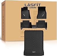 Vista 42 de LASFIT - Tapetes de suelo y maletero de auto, ajuste personalizado, de TPE, para todo tipo de clima, impermeable, juego completo, negros