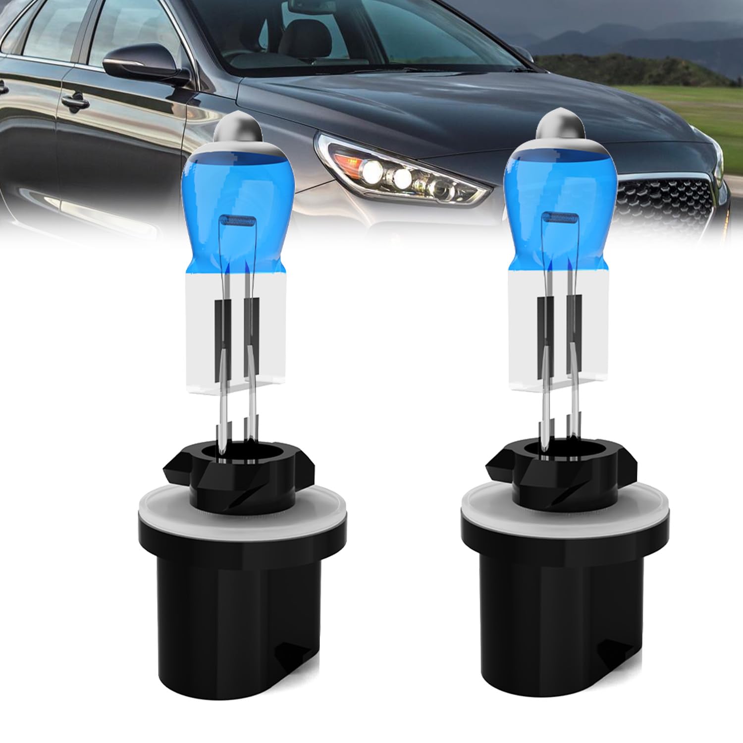 Fog Light Bulbs Compatible With Hyundai Elantra 2007-2017, 880 Fog Lights Halogen Light Bulb, Super Bright 6000K White, Plug and Play, Pack of 2