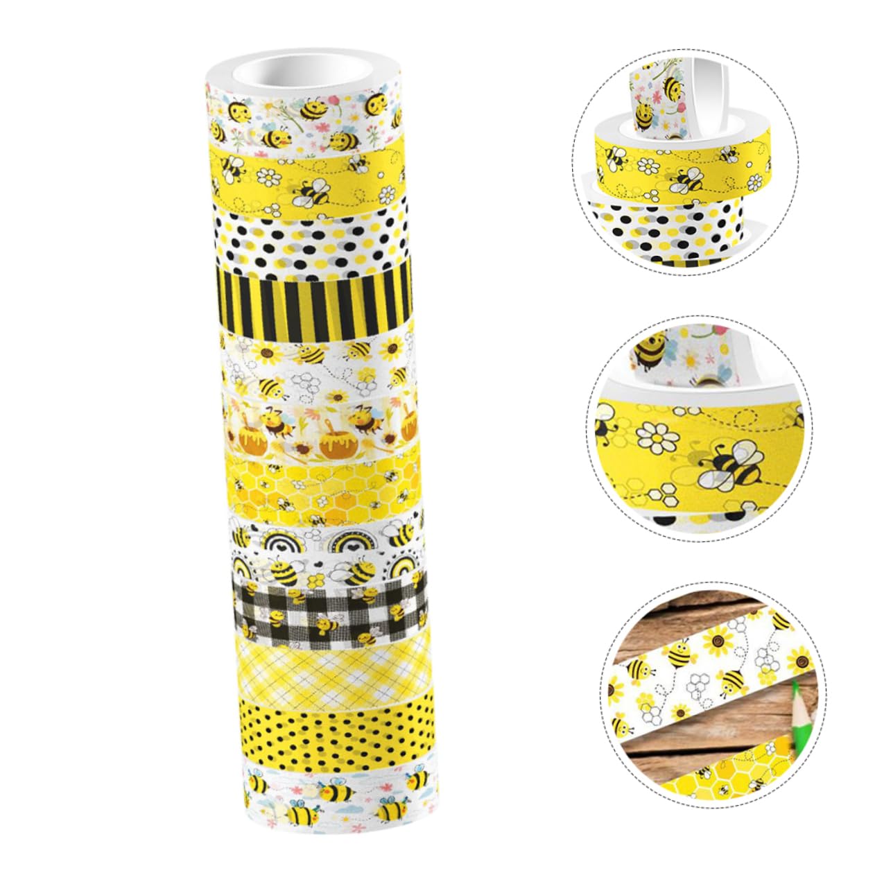 TEHAUX 60rollen Bienen-themen Washi Tape Selbstklebendes Dekorationsband Für Scrapbooking Handarbeit Journaling Und Kreative Projekte