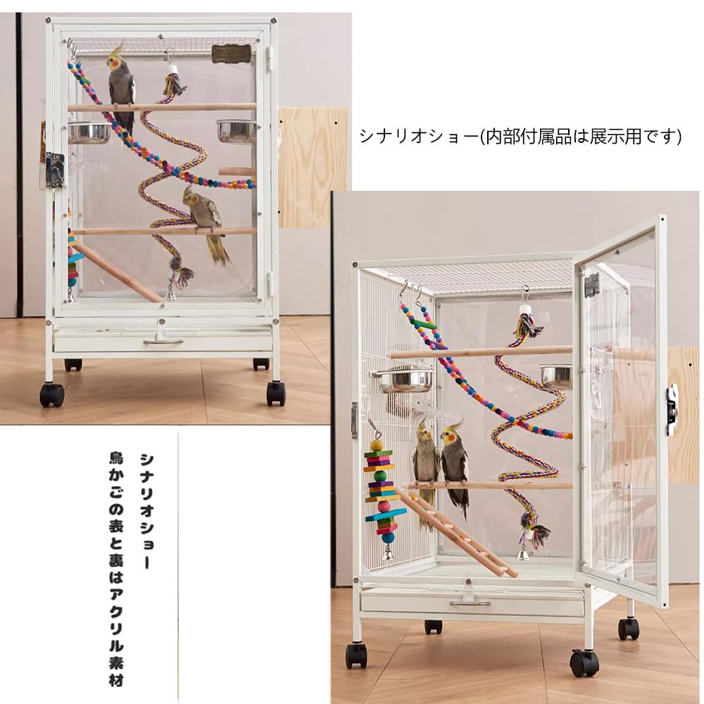 Amazon.co.jp: 【2023新版 クリアアクリル鳥かご 】 鳥かご ケージ