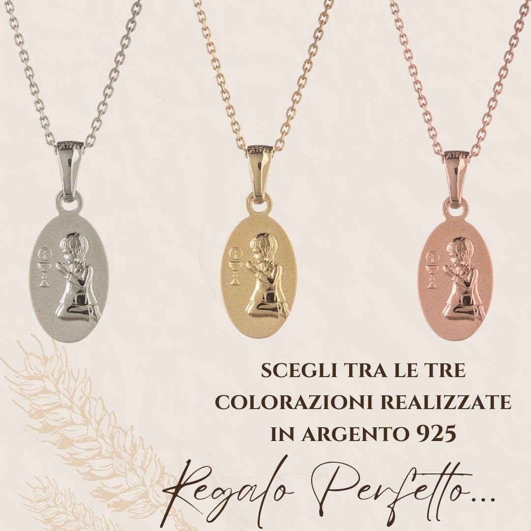 Sakrami Collar de confirmación de comunión para bebé Medalla oval