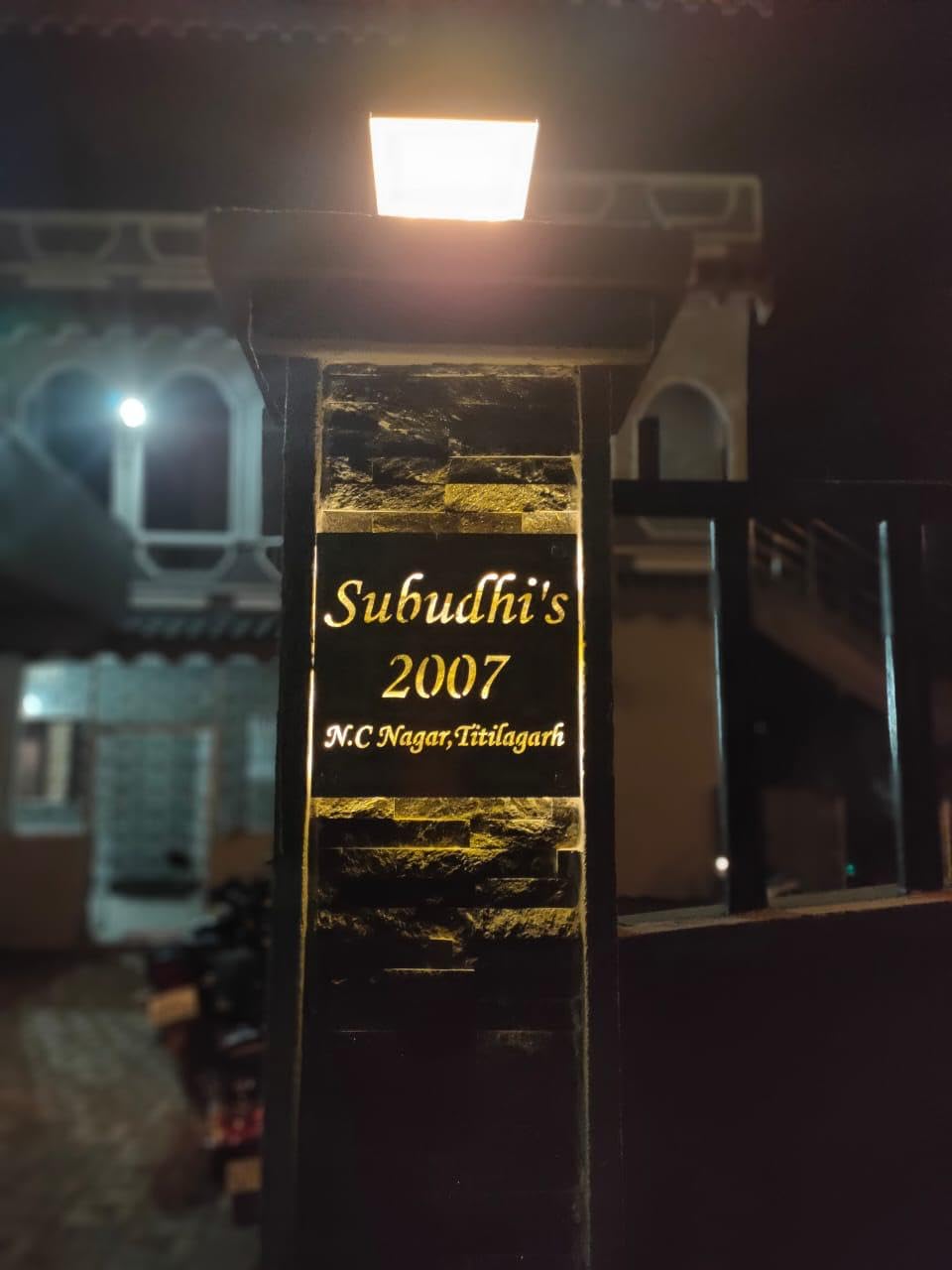 WALLCENTRE (ART BEYOND IMAGINATION) Stainless Steel Personalised Name Plate & Number Plate with LED for House Doors, Stylish, Outdoor & Indoor (1 X1ft, LED)