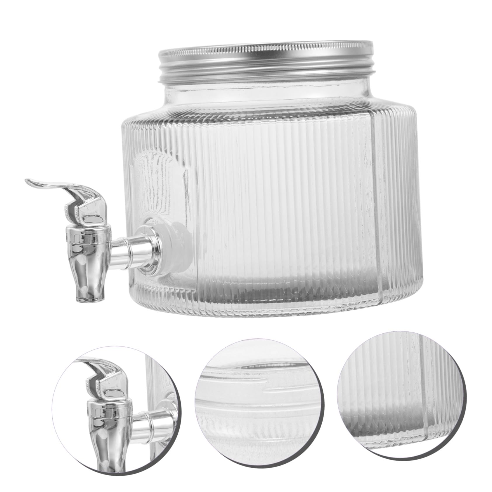 Grifo de Vidrio Dispensador de Bebidas Blanco 2,8 L