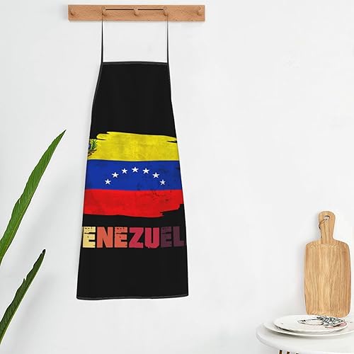 Miniatura 6 de Delantal venezolano retro vintage con bandera venezolana para hombres y mujeres, ajustable, impresión de gran volumen, divertidos delantales vintage