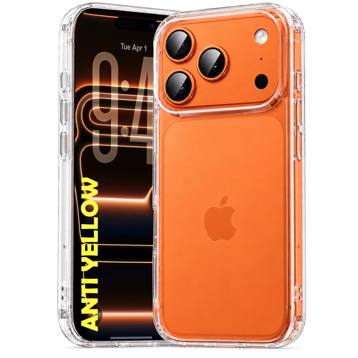 DIZORO® Crystal Clear Back Case Cover for iPhone 17 Pro with Anti-Yellow Transparent Cover | Shockproof Design | Hard Back Cover Clear Case for iPhone 17 Pro (PC, Transparent)-image-40