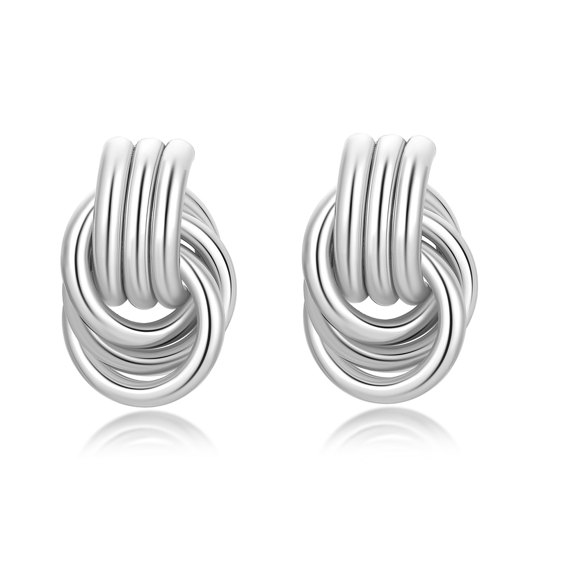 Chunky Gold Earrings for Women Knot Earrings 14k Gold Plated Lightweight Drop Dangle Statement Earrings Minimalist Dainty Summer Jewelry Trendy