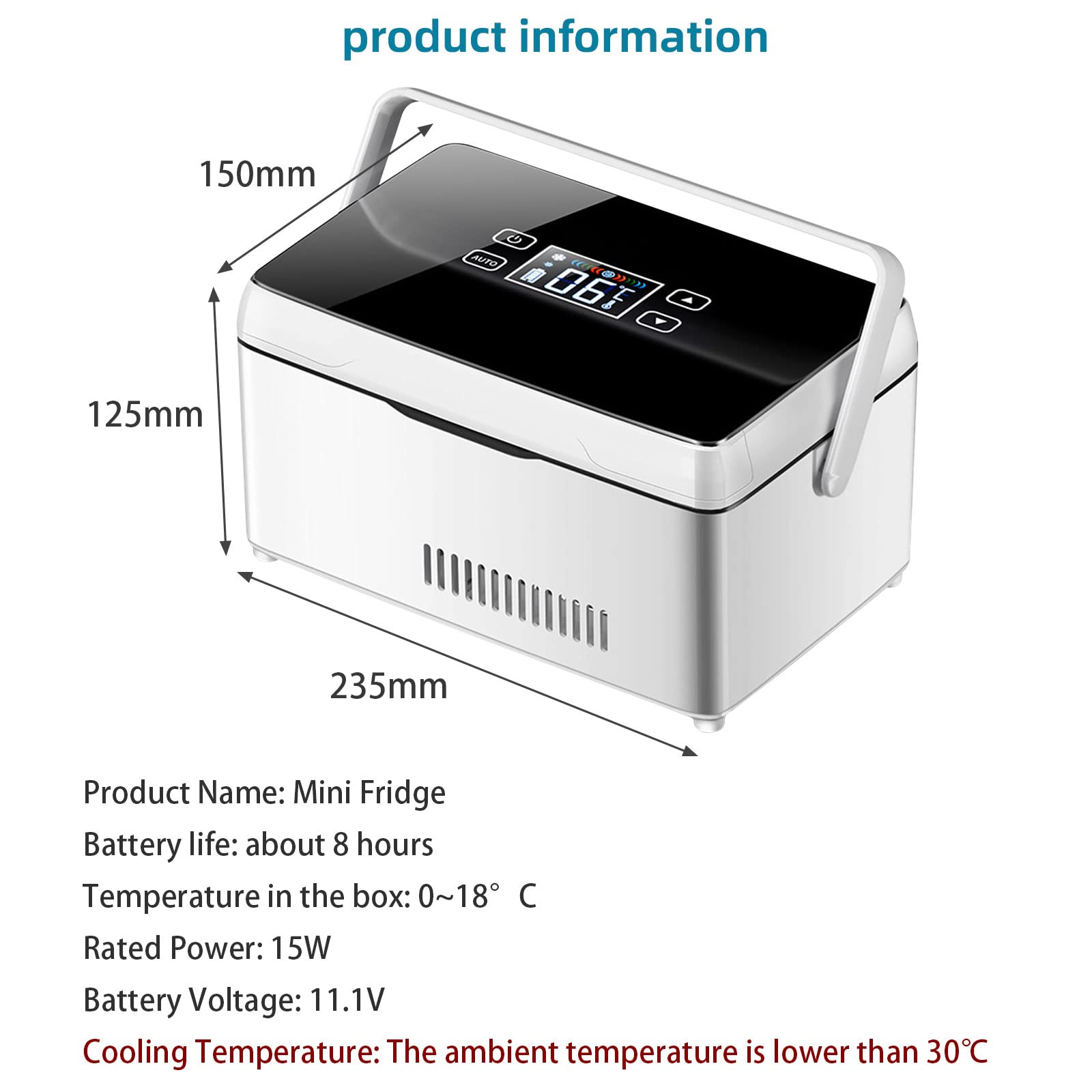 Travel Insulin Cooler Estuche Enfriador de insulina portátil para Almacenamiento de medicamentos para diabéticos, refrigerador con Temperatura Constante Inteligente de 2-8 ℃