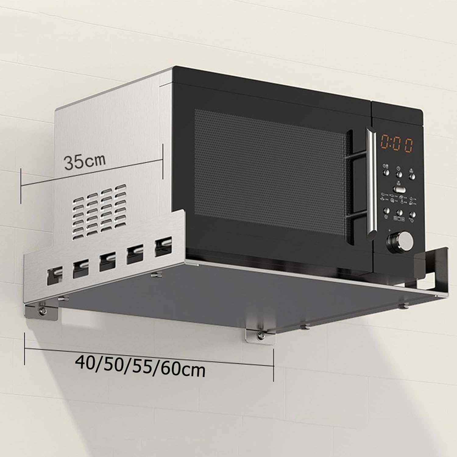 Scaffale da Parete per Microonde, Rack Elettrico per Pentole e Padelle