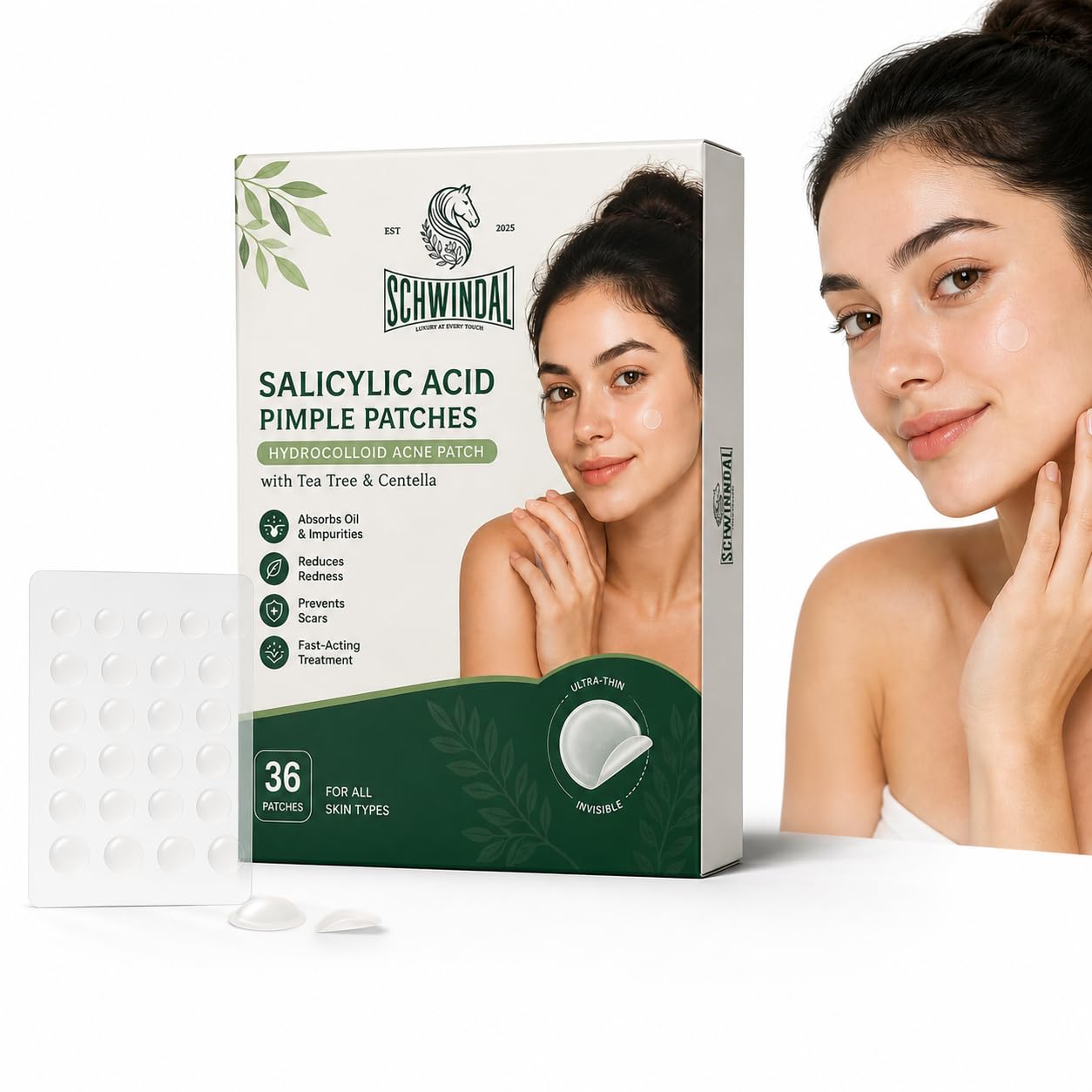 Acne Pimple Patch (36 Patches) | 2% Salicylic Acid & Tea Tree Oil | Hydrocolloid Acne Patch for Pimples | Invisible Spot Treatment for Acne, Redness & Marks-image-19